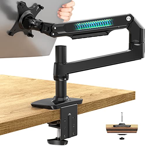 Ergounion Monitor Halterung für 13-40 Zoll Flach- und Curved-Bildschirme, Einstellbare VESA Tischhalterung für 1 Monitor, Schwarz von ergounion