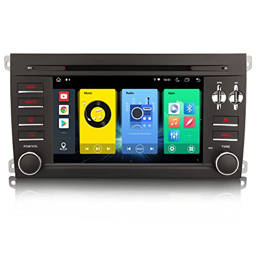 [4G+64G] 8 Kern Android 12 Autoradio Navi für Porsche Cayenne Kabellos Carplay DSP Bluetooth Hände frei WiFi SWC DAB+ GPS SatNav DVR IPS von erisin