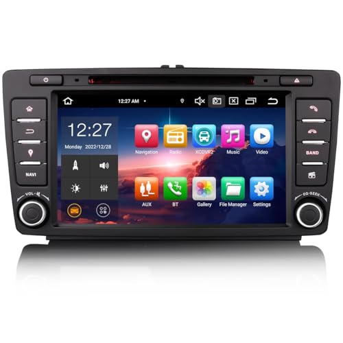 [4G+64G] Android 13 8 Core Autoradio für Skoda Yeti Octavia Rapid Roomster Superb Carplay Android Auto GPS Navi DSP Bluetooth 5.0 WiFi Dab+ TPMS DVR CD/DVD Grau von erisin