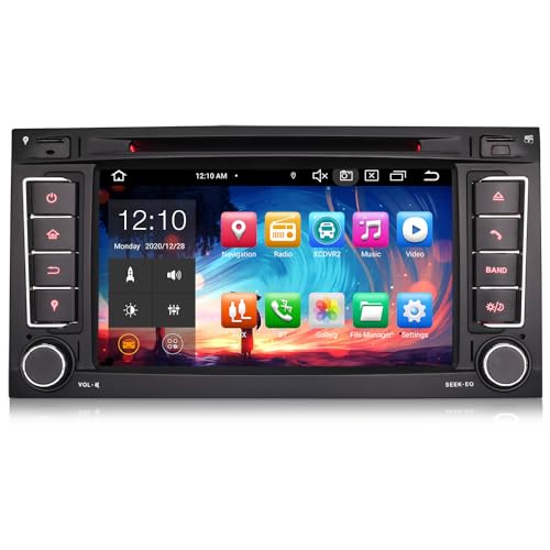 7" Android 14 Autoradio für VW Touareg T5 Multivan GPS Navi Carplay Android Auto DSP Bluetooth 5.0 A2DP WiFi 4G Dab+ OBD2 TPMS DVD Touchscreen Octa Core 4GB RAM + 64GB ROM von erisin