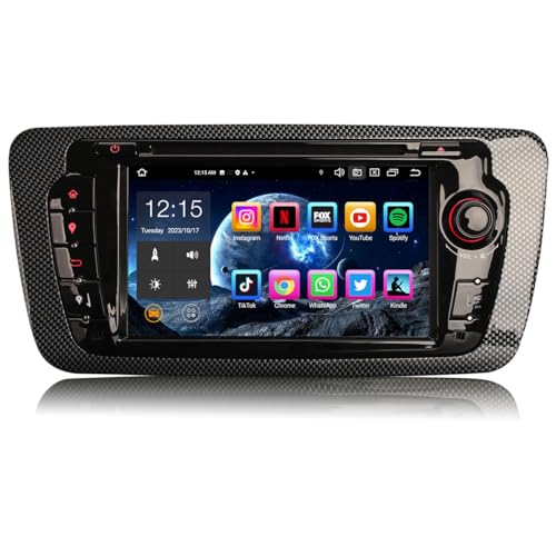 【8-Kern 4GB+64GB】 Erisin 7 Zoll Android 12 Autoradio 2din mit GPS Navi Für Seat Ibiza Unterstützt Bluetooth 5.0 Wireless Carplay Android Auto WiFi 4G DAB+ DSP USB RDS OBD2 FM CD-Player Bildschirm von erisin