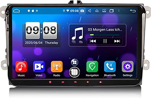 8-Kern 9 Zoll Android 11 Autoradio für VW Golf 5 6 Passat Tiguan Seat Skoda Caddy GPS-Navi Carplay Android Auto DSP Bluetooth A2DP DVB-T2 WiFi DAB+ 4+64GB von erisin