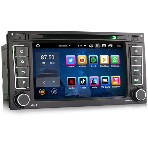 8-Kern Android 14 Autoradio für VW Multivan T5 Touareg Unterstützt GPS-Navi Carplay Android Auto DSP Bluetooth 5.0 A2DP WiFi DAB+ IPS Touchscreen Canbus FM Radio DVD 4GB RAM+64GB ROM von erisin