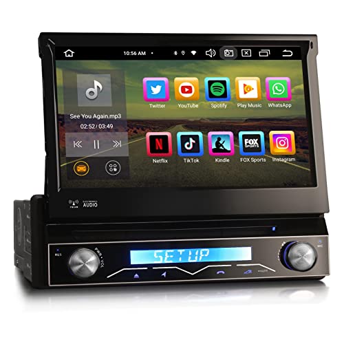 8 Kern Android 13 4G+64GB Deatchable Single Din Auto Radio Radio Navi Bluetooth 5.0 CarPlay Sat NAV DAB+ DVR OBD CD/DVD von erisin