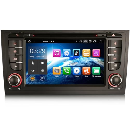 8 Kern Android 13 Autoradio für Audi A6 S6 RS6 Allroad DVD IPS DAB+ Navi GPS Carplay Android Auto Bluetooth WiFi A2DP RDS FM/AM DVB-T2 Canbus von erisin