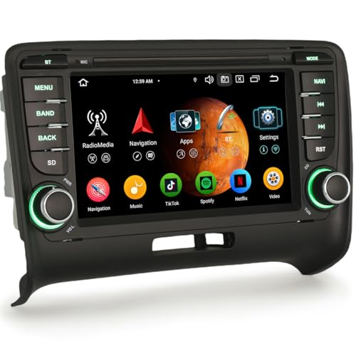 Android 11 Autoradio Navi für Audi TT MK2 2006-2014 2 Din Carplay Android Auto Bluetooth WiFi SWC A2DP DAB+DVB-T2 32GB ROM Grau von erisin