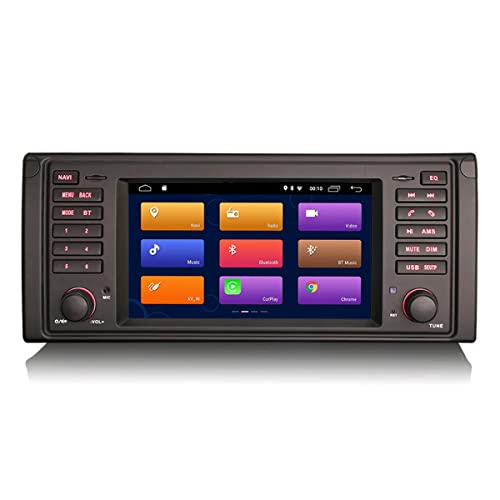 ERISIN 7 Zoll Android 12.0 Autoradio GPS-Navi für BMW 5ER E39 E53 X5 M5 Radio Unterstützt Touch Screen Bluetooth WiFi 4G DAB + RDS Mirror- Link TPMS CarPlay DSP-Verstärker TPMS OBD 2GB RAM+32GB ROM von erisin