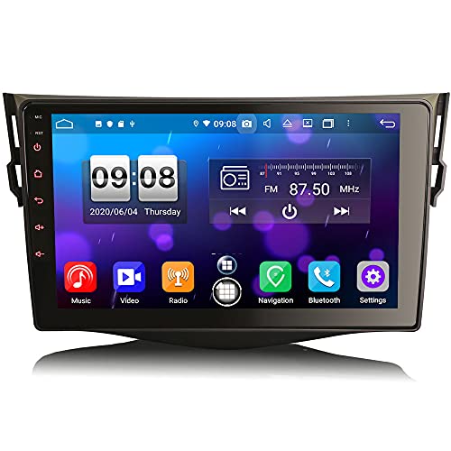 ERISIN 9 Zoll Android 12 Autoradio für Toyota RAV4 Unterstützt Carplay DSP GPS Navi AM/FM A2DP DVB-T/T2 WiFi DVR TPMS OBD DAB+ 8-Kern 4GB RAM+64GB ROM von erisin