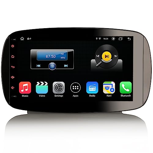 ERISIN 9 Zoll Android 13 4+64GB Autoradio für Mercedes-Benz SMART mit GPS-Navi Unterstützt Bluetooth WiFi 4G DAB + RDS Mirror- Link TPMS Eingebauter CarPlay DSP-Verstärker von erisin