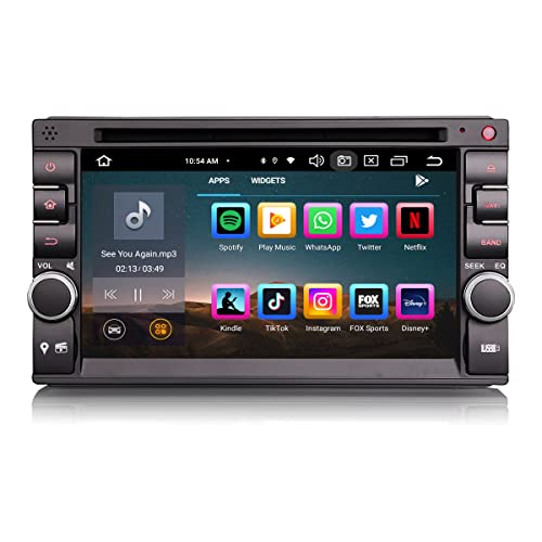 ERISIN Doppel Din 2 Din Android 12 Universal GPS Navi DVD Autoradio 6.2 Zoll Touchscreen Unterstützt Kabellos CarPlay DSP Android Auto Bluetooth 5.0 A2DP DVB-T/T2 WiFi 4G 8-Kern 4GB RAM+64GB ROM DAB+ von erisin