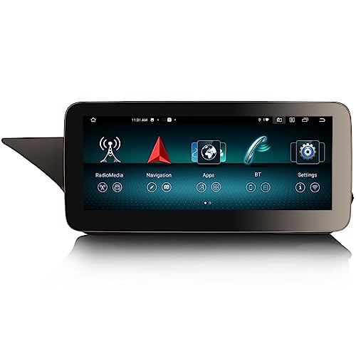 Erisin 10.25” kabelloses CarPlay Android 11 Autoradio GPS Navi für Mercedes-Benz E-Klasse W212 2013-2014 Unterstützt IPS iDrive OEM Bluetooth DAB+ Android Auto Mirror Link WiFi TPMS 4GB RAM+64GB ROM von erisin