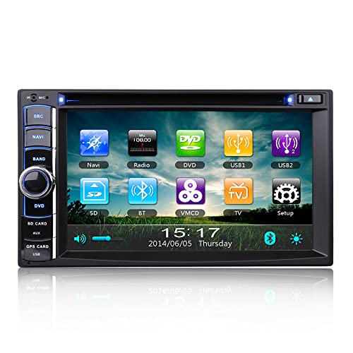 Erisin 6.2" Doppel Din Autoradio Multimedia Player, mit kapazitivem Touchscreen, Bluetooth Freisprecheinrichtung, DVR, Digital TV, Unterstützung von 1080P Videos, VMCD, GPS, FM, SD, USB, AUX von erisin