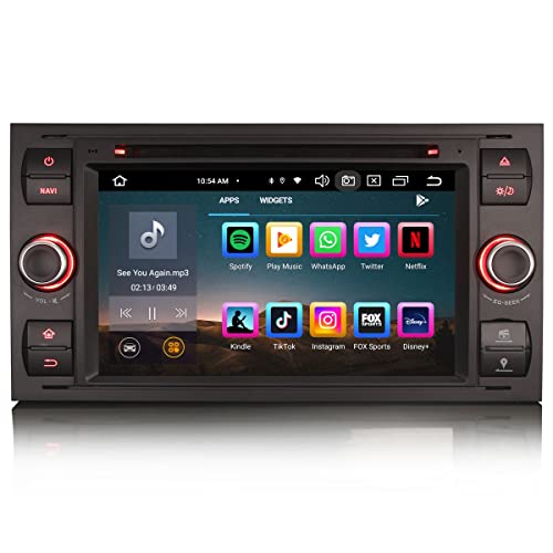 Erisin 7" 8-Kern 4GB+64GB Android 12 Autoradio Bluetooth 5.0 GPS Navi Für Ford S-max C-max Focus Fiesta Galaxy Mondeo Transit Unterstützt CarPlay Android Auto DAB+ DSP DVD Player WiFi OBD2 RDS USB von erisin