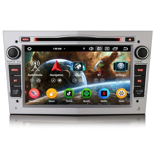 Erisin 7" 8-Kern 4GB+64GB Android 13 Autoradio Bluetooth mit GPS Navi CD für Opel Corsa D Zafira B Astra H Corsa C Tigra Twintop Vectra Signum Meriva CarPlay Android Auto WiFi DSP DAB+ USB FM RDS SWC von erisin