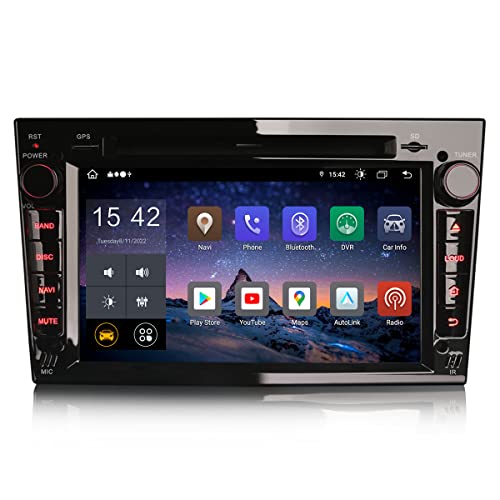 Erisin 7 Zoll 8-Kern 4GB RAM 64GB ROM Android 14 Autoradio mit GPS Für Opel Astra H Corsa D Corsa C Vectra Zafira Meriva DVD CD Bluetooth WiFi CarPlay Android Auto Lenkradsteuerung DAB+ OBD2 DSP NAVI von erisin