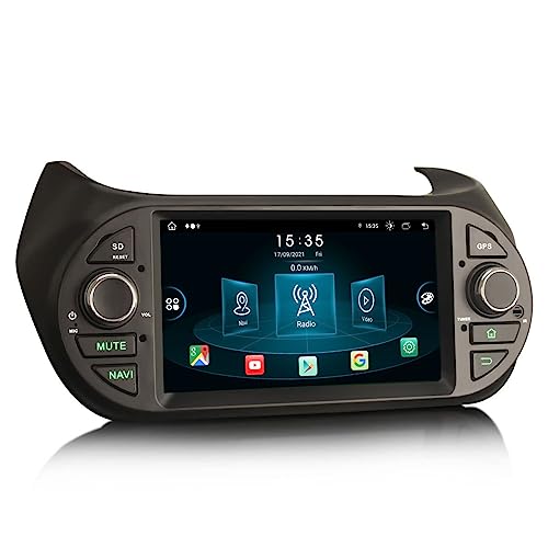 Erisin 8-Kern 4GB+64GB 7 Zoll Android 13 Autoradio Bluetooth GPS Navigation für FIAT Fiorino Qubo Citroen Nemo Peugeot Bipper Unterstützt Kabelloses CarPlay Android Auto DAB+ DSP WiFi 4G RDS USB von erisin