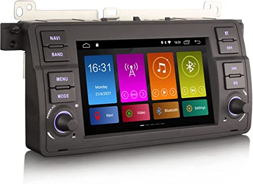 Erisin 7 Zoll 2GB+32GB Android 12 Autoradio Bluetooth mit GPS Navigation für BMW 3er E46 M3 Rover 75 MG ZT Unterstützt CarPlay DSP OBD2 WiFi USB RDS SWC FM DVB-T2 Mirror Link Canbus von erisin