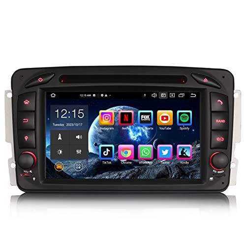 Erisin 7 Zoll 4GB+64GB Android 12 Autoradio mit Navi GPS CD Player für Mercedes Benz C CLK G Klasse W203 W209 W463 Viano Vito W639 Carplay Android Auto Bluetooth 5.0 WiFi DSP USB RDS DAB+ FM Canbus von erisin