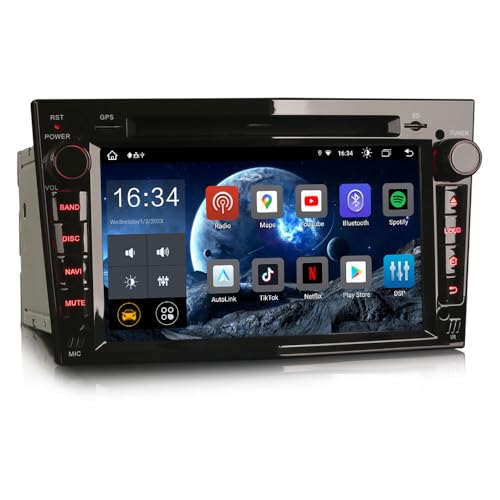 Erisin 7 Zoll 8-Kern 4GB+64GB Android 12 Autoradio Bluetooth GPS Navi Für Opel Corsa D/C Astra H Meriva Vectra C Zafira B Vivaro CD Player WiFi CarPlay Android Auto USB DSP OBD2 DAB+ Canbus SWC von erisin