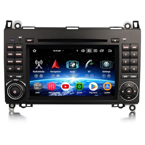 Erisin 7 Zoll 8-Kern 4GB+64GB Android 13 Autoradio Bluetooth GPS Navigation für Mercedes A/B-Klasse W169 W245 Viano Vito W639 VW Crafter CarPlay Android Auto WiFi DSP DAB+ USB FM RDS OBD2 CD DVD SWC von erisin