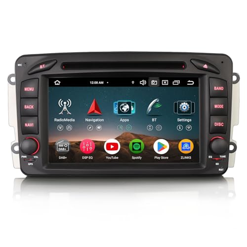 Erisin 7 Zoll 8-Kern 4GB+64GB Android 13 Autoradio mit GPS Navi für Mercedes A/C/G/CLK Klasse W209 W203 Viano Vito W463 Bluetooth 5.0 CarPlay Android Auto WiFi DSP DAB+ USB FM RDS OBD2 DVD CD Canbus von erisin