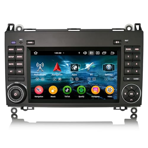 Erisin 7 Zoll 8-Kern 4GB+64GB Android 14 Autoradio Bluetooth GPS Navi für Mercedes A-Klasse W169 B-Klasse W245 Viano Vito Sprinter VW Crafter Canbus CarPlay Android Auto WiFi DSP DAB+ OBD2 DVB-T2 USB von erisin