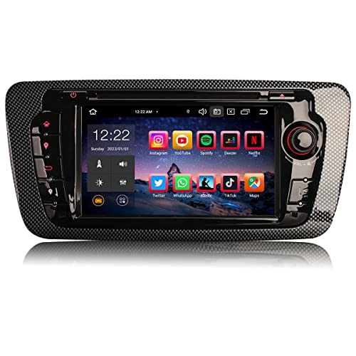 Erisin 7 Zoll 8-Kern 4GB RAM+64GB ROM Android 12 Autoradio mit Navi GPS Für Seat Ibiza Unterstützt Bluetooth 5.0 Wireless Carplay Android Auto WiFi DAB+ DSP USB RDS OBD2 Canbus DVB-T2 4G-Modul FM CD von erisin