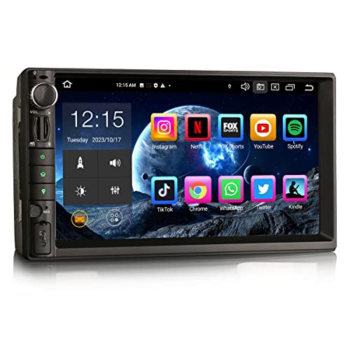 Erisin 7 Zoll 8-Kern 4GB RAM+64GB ROM Doppel Din Android 13 Autoradio mit Navi GPS Unterstützt Bluetooth 5.0 Wireless Carplay Android Auto DSP WiFi 4G DAB+ OBD2 USB DVB-T2 FM Radio RDS Bildschirm von erisin