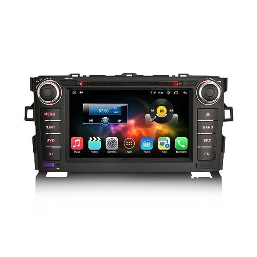 Erisin 7 Zoll 8-Kern Android 12 Autoradio mit GPS für Toyota AURIS Unterstützt Kabellos CarPlay Android Auto DAB+ WiFi Bluetooth DSP RDS USB DVD SWC TPMS 4GB RAM+64GB ROM Touchscreen von erisin