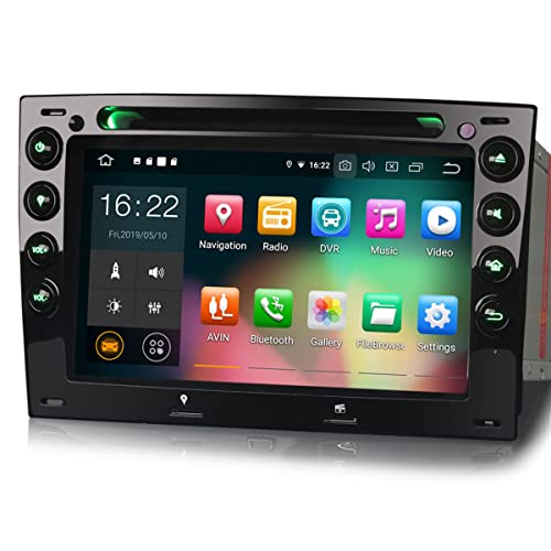 Erisin 7 Zoll Android 10 Autoradio GPS Navi für Renault Megane Unterstützt Touchscreen CarPlay DAB+ Radio Android Auto Bluetooth A2DP 4G WiFi USB RDS DVD OBD2 TPMS Mirror-Link von erisin