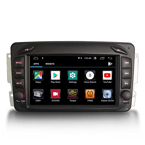 Erisin 7 Zoll Android 12 Autoradio mit GPS Navi Bluetooth für Mercedes Benz C/CLK/G-Klasse W203 W209 W463 Viano Vito W639 Unterstützt Carplay WiFi DSP SWC RDS DAB+ USB Canbus Mirror-Link 【2GB+32GB】 von erisin