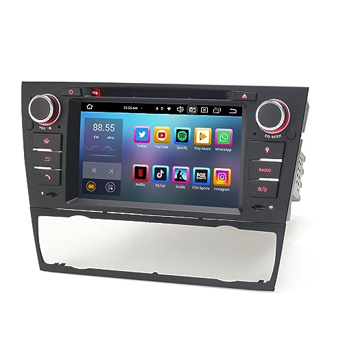 Erisin 7 Zoll Android 12 Autoradio mit Navi GPS für BMW 3er E90 E91 E92 E93 M3 Unterstützt Bluetooth 5.0 WiFi USB RDS SWC Carplay Android Auto DSP DAB+ OBD2 TPMS DTV DVD 8-Kern 4GB RAM 64GB ROM von erisin