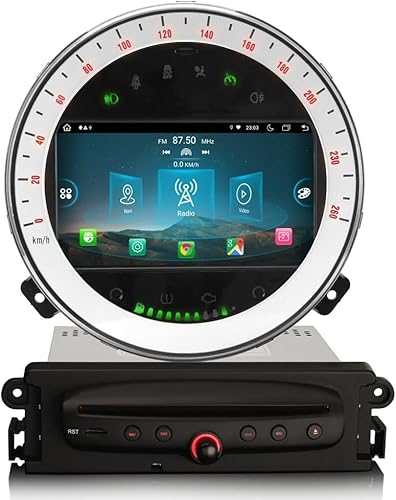 Erisin 7 Zoll Android 13 Autoradio Stereo GPS Navigation für BMW Mini Cooper Unterstützt CarPlay Bluetooth Android Auto DSP DAB+ WiFi A2DP CD Player 8-Kern Touchscreen 4GB RAM+64GB ROM von erisin