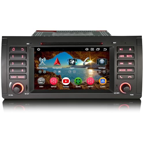 Erisin 8-Core 4+64GB Android 12 Autoradio Navi DAB+Carplay GPS DVD für BMW 5 Series X5 E53 von erisin