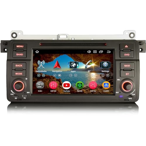 erisin [4+64GB] 8 Kern Android 14 Autoradio Navi für BMW 3er M3 E46 Rover 75 MG ZT Carplay Android Auto GPS DSP Bluetooth 5.0 WiFi Dab+ TPMS DVR DVD DVB-T2 von erisin