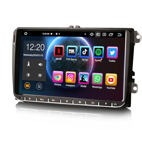 Erisin 8-Kern 4GB+64GB Android 12 GPS Autoradio Navi für VW Crafter Amarok Caddy Polo ŠKODA Yeti Transporter T6 9 Zoll Touchscreen Unterstützt Bluetooth 5.0 CarPlay Android Auto WiFi DAB+ OBD2 USB 4G von erisin