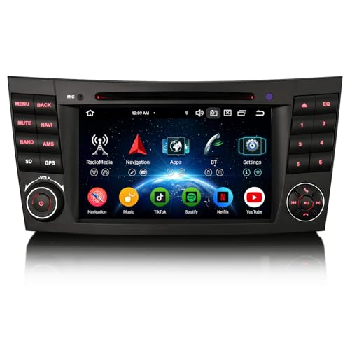 Erisin 8-Kern 4GB+64GB Android 14 Autoradio Bluetooth GPS Navi für Mercedes Benz E Klasse W211 CLS Klasse W219 7" DVD IPS Touchscreen CarPlay Android Auto DAB+ Radio DSP A2DP WiFi USB OBD2 SWC Canbus von erisin