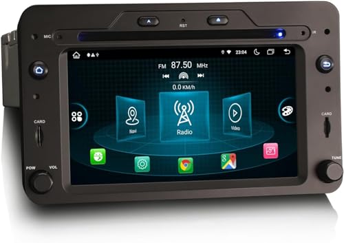 Erisin 8-Kern 4GB RAM+64GB ROM Android 14.0 Autoradio Mit GPS Navi für Alfa Romeo 159 Sportwagon Brera Spider Unterstützt Bluetooth CarPlay Android Auto DSP A2DP DVB-T/T2 WiFi DAB+ 6.2 Zoll von erisin