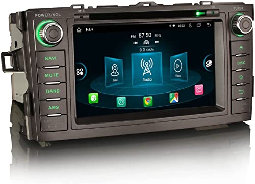 Erisin 8-Kern 7 Zoll Android 10 Autoradio Mit GPS Navi für Toyota Auris Corolla Altis DVD Player Unterstützt DAB+ Kabellos CarPlay Touchscreen DSP WiFi FM Bluetooth Android Auto A2DP 4GB RAM 64GB ROM von erisin