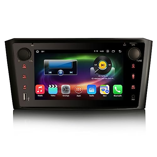 Erisin 8 Zoll 8-Kern 4GB RAM+64GB ROM Android 12 Autoradio Bluetooth GPS für Toyota Avensis T25 Navigation Unterstützt Carplay Android Auto WiFi DSP DAB+ OBD2 TPMS DVB-T2 DVR USB FM RDS Touchscreen von erisin