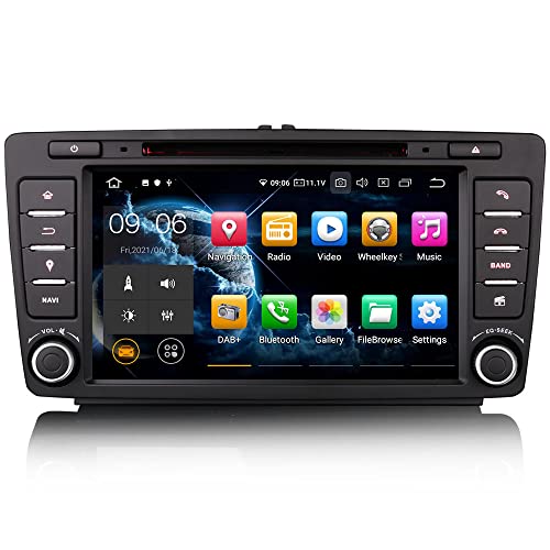 Erisin 8 Zoll Android 11.0 Autoradio mit Navi GPS DVD Player Für Skoda Octavia Yeti WiFi Bluetooth CarPlay Android Auto DSP DAB+ OBD2 RDS SWC USB 4G TPMS Split-Screen 8-Kern 4GB RAM+64GB ROM von erisin