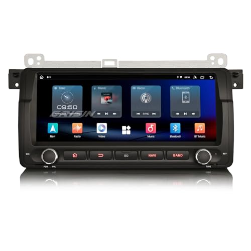 Erisin 8.8 Zoll 8-Kern 4GB RAM+64GB ROM Android 12 Autoradio GPS Navi für BMW 3er M3 E46 Rover 75 MG ZT Unterstützt DAB+ Bluetooth Touchscreen CarPlay Android Auto DSP WiFi 4G FM A2DP DVB-T2 USB von erisin