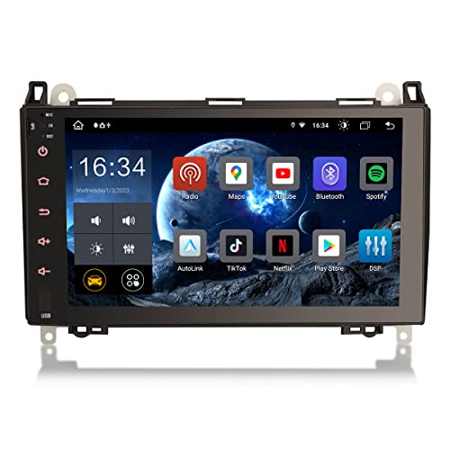 Erisin 9 Zoll 8-Kern 4GB+64GB Android 13 Autoradio Bluetooth GPS Navigation Für Mercedes W169 W245 A/B Klasse Sprinter Viano Vito VW Crafter CarPlay Android Auto DSP WiFi DAB+ OBD2 USB RDS DVB-T2 SWC von erisin