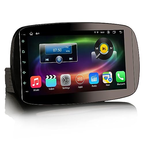 Erisin 9 Zoll 8-Kern 4GB RAM 64GB ROM Android 12 Autoradio Bluetooth GPS für Mercedes Benz Smart Fortwo Touchscreen Wireless Carplay Android Auto WiFi DSP DAB+ DVB-T2 DVR USB FM RDS Canbus von erisin