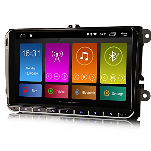 Erisin 9 Zoll Android 10 Autoradio Bluetooth GPS Navi für VW Passat Golf MK 5/6 Touran Skoda Seat Tiguan Jetta Transporter Octavia DSP CarPlay DAB+ Android Auto DVD 4G WiFi Mirror Link A2DP RDS von erisin