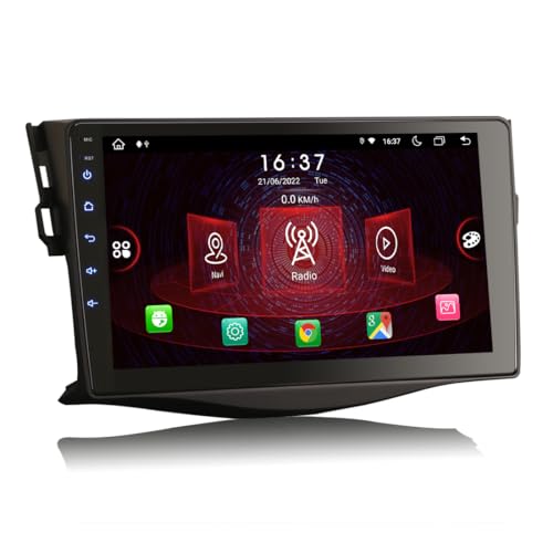Erisin 9 Zoll Android 12 Autoradio mit GPS Navigation für Toyota RAV4 Unterstützt Wireless CarPlay Android Auto DSP Bluetooth DAB+ WiFi A2DP OBD2 Touchscreen TPMS 8-Kern 4GB RAM 64GB ROM von erisin