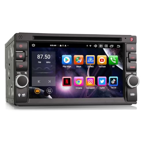 Erisin Acht-Kern 4GB+64GB Android 14 Universal Autoradio 2Din Für Nissan mit GPS Navigation Unterstützt Drahtloses CarPlay und Android Auto Bluetooth 5.0 DVD WiFi 4G DSP USB DAB+ AM/FM Radio SWC TPMS von erisin