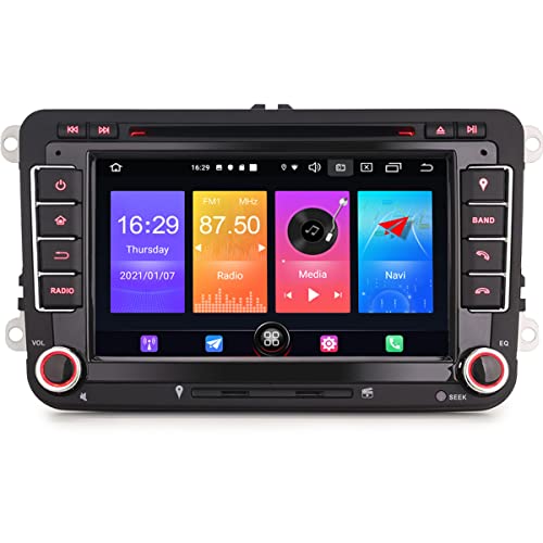 Erisin Android 10 Wireless CarPlay Autoradio GPS Navi für VW Passat Golf MK5/6 Polo T5 Touran Seat Leon Skoda Unterstützung DAB+ Radio DSP Android Auto Bluetooth Wifi DVR OPS Spiegel Link TPMS DVD von erisin