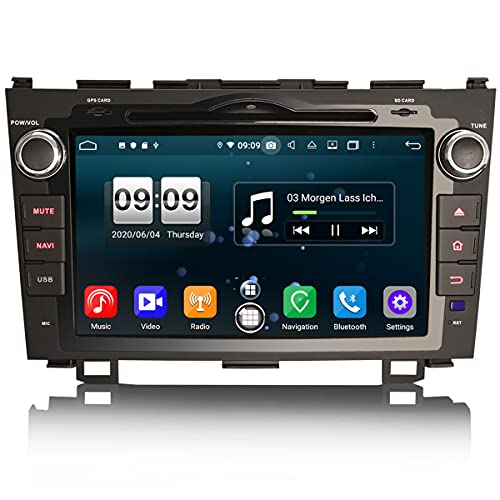 Erisin Android 10.0 8 Zoll DVD Autoradio Mit GPS für Honda CR-V 2006-2011 HD Multimedia Bluetooth Navigation Touchscreen CarPlay DAB+ WiFi 4G FM Radio A2DP OBD2 4GB RAM+ 64GB ROM von erisin