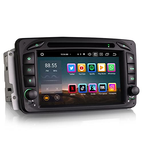 Erisin Android 12 8-Kern 4GB+64GB DVD Autoradio GPS Navi für Mercedes Benz C CLK G Klasse W203 W209 W463 Viano Vito W639 7 Zoll Bluetooth 5.0 Touchscreen CarPlay Android Auto DAB+ Radio DSP WiFi OBD2 von erisin